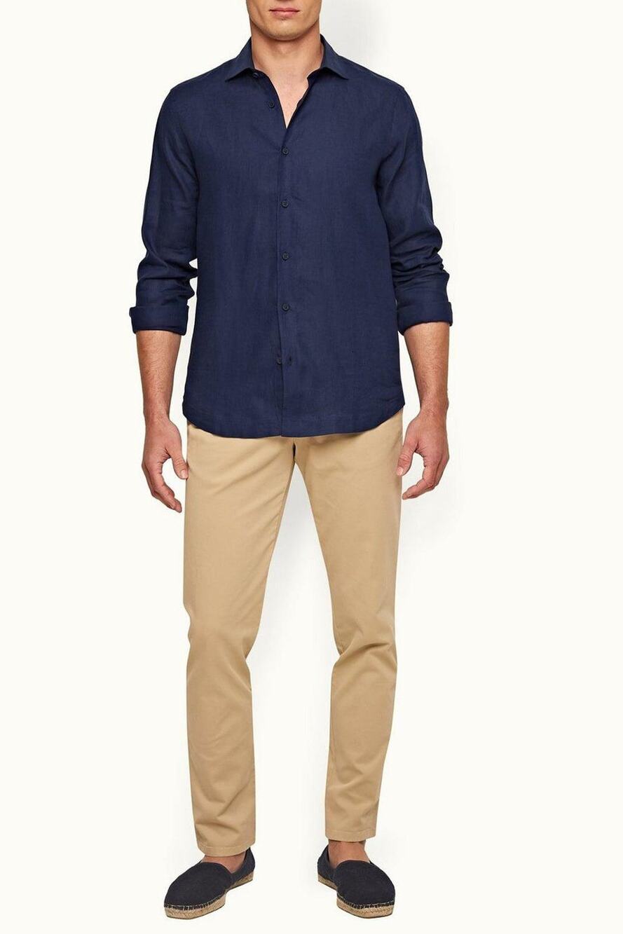 Orlebar Brown Fallon Stretch Cotton Pant in Sand Dune 30